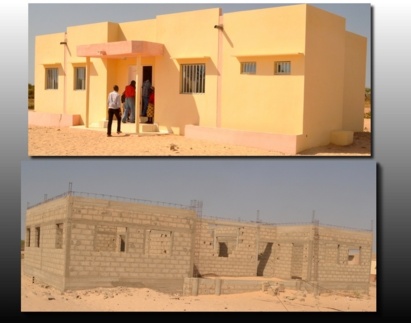 En haut, la maison communautaire réalisée par la CR et en bas, celle promise par l'Etat. En haut, la maison communautaire réalisée par la CR et en bas, celle promise par l'Etat.