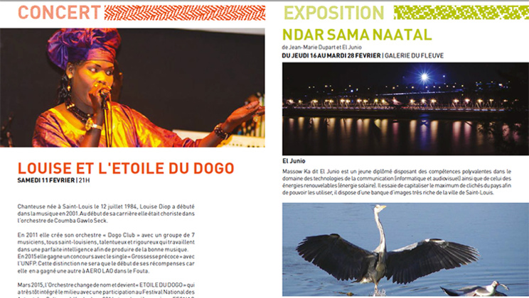 CULTURE: le Programme de l'Institut Francais de Saint-Louis ( janvier - mars 2017) CULTURE: le Programme de l'Institut Francais de Saint-Louis ( janvier - mars 2017)