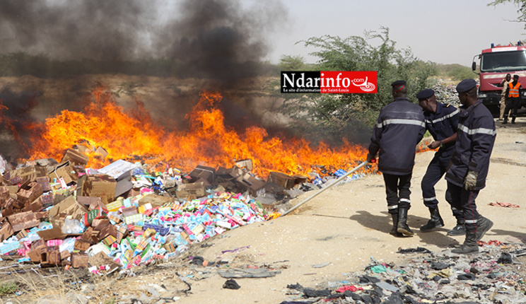 Saint-Louis: des produits illicites d'une valeur de 3 milliards FCFA incinérés, ce matin. Regardez ! Saint-Louis: des produits illicites d'une valeur de 3 milliards FCFA incinérés, ce matin. Regardez !