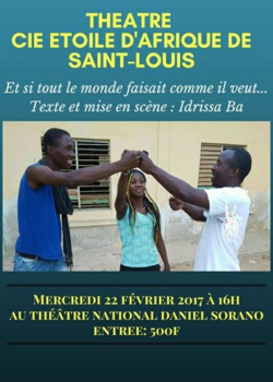 Théâtre : la compagnie Etoile d'Afrique de Saint-Louis en spectacle, mercredi, à Daniel Sorano Théâtre : la compagnie Etoile d'Afrique de Saint-Louis en spectacle, mercredi, à Daniel Sorano