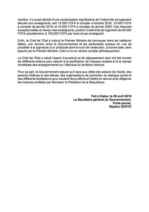 URGENT - Pourquoi le G6 a suspendu son mot d’ordre de grève ( documents) URGENT - Pourquoi le G6 a suspendu son mot d’ordre de grève ( documents)