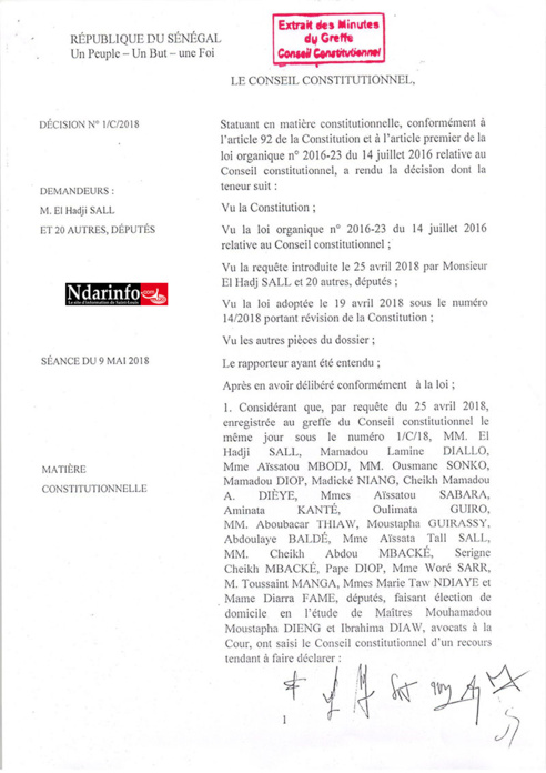  Loi sur le parrainage : la décision du Conseil constitutionnel tombe (documents)
