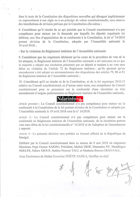 Loi sur le parrainage : la décision du Conseil constitutionnel tombe (documents) Loi sur le parrainage : la décision du Conseil constitutionnel tombe (documents)