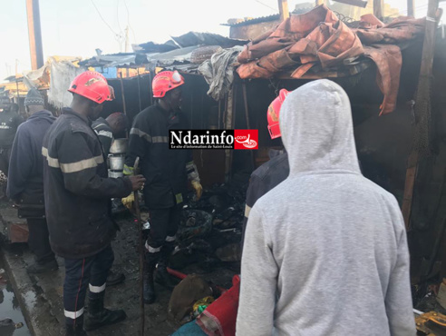 Incendie au marché « Pikine » : trois cantines consumées par les flammes ( photos )