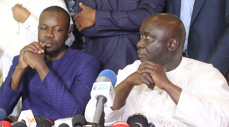 Idy et Sonko en conférence de presse aprés la proclation des résultats Idy et Sonko en conférence de presse aprés la proclation des résultats