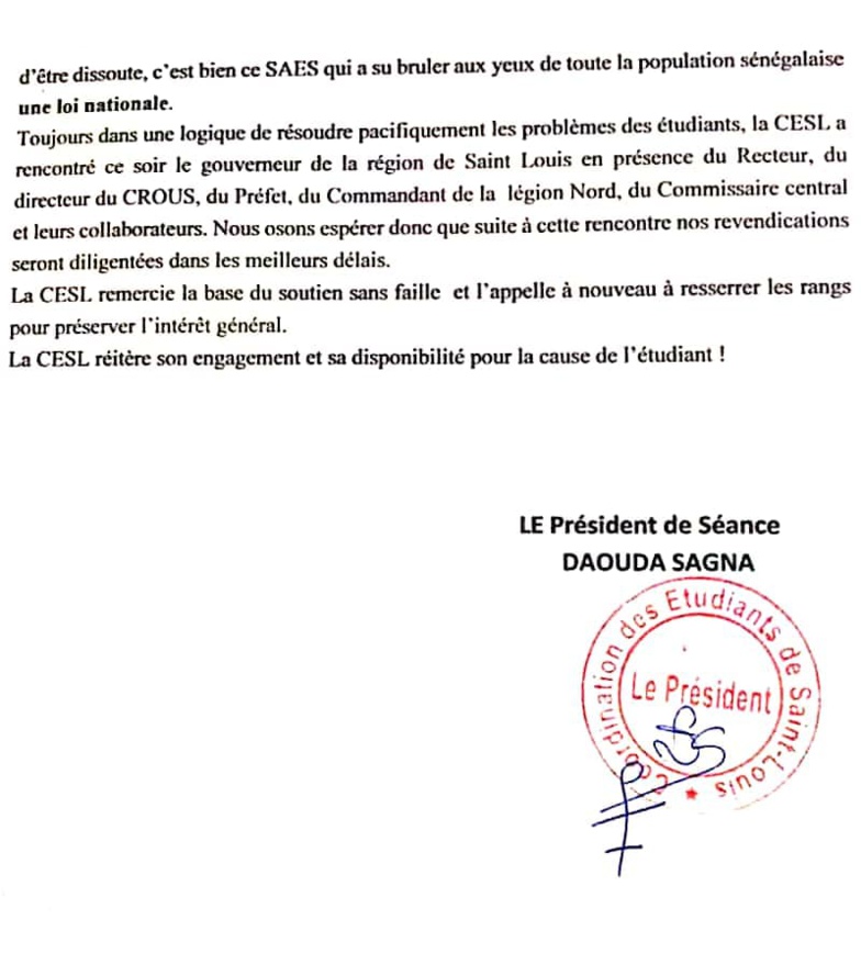 UGB : la CESL explique pourquoi elle a versé de l'eau usée dans le bureau du Recteur