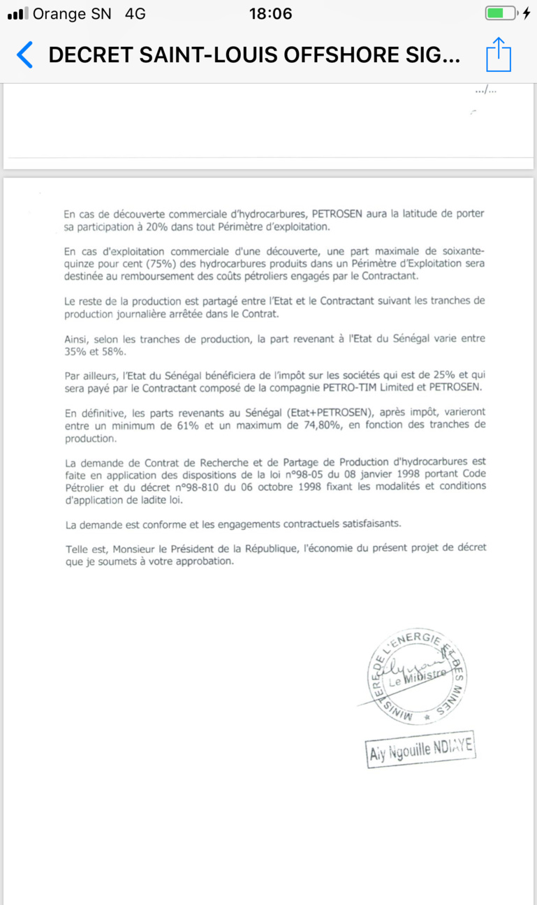 Le PDS entre dans la danse et publie les décrets d’approbation de Saint-Louis Offshore