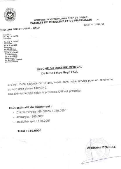 800 000 Francs CFA pour sauver une vie ! 800 000 Francs CFA pour sauver une vie !