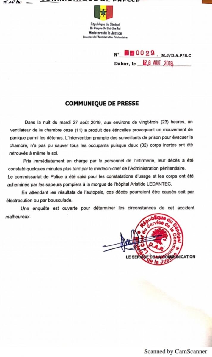 Bousculade à la MAC de Rebeuss : Deux détenus meurent à la chambre 11 Bousculade à la MAC de Rebeuss : Deux détenus meurent à la chambre 11