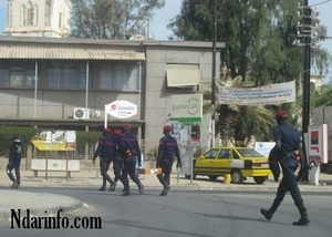 Saint-Louis : Le M23 marche ce matin sous haute surveillance policière Saint-Louis : Le M23 marche ce matin sous haute surveillance policière
