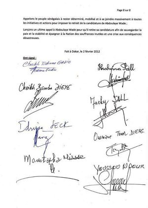 Contribution: Sur 8 signataires du M23 seuls 3 ont tenu parole (Ibrahima Fall, Idrissa Seck, Bamba Diéye) Contribution: Sur 8 signataires du M23 seuls 3 ont tenu parole (Ibrahima Fall, Idrissa Seck, Bamba Diéye)