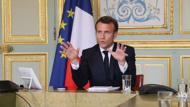 Emmanuel Macron, le 8 avril, à l’Élysée. POOL/REUTERS