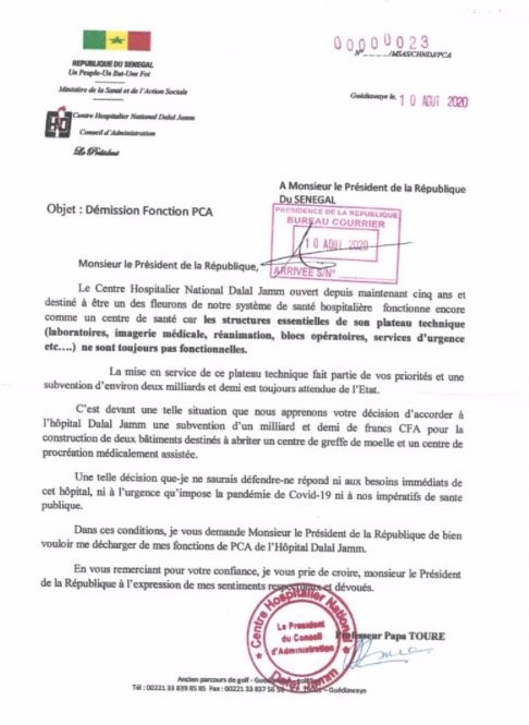 Hôpital Dalal Jamm : Le Pca tacle Macky et démissionne Hôpital Dalal Jamm : Le Pca tacle Macky et démissionne