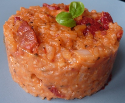 Risotto à la tomate et au basilic