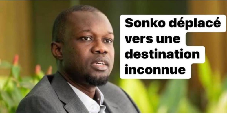 Ousmane SONKO déplacé vers une destination inconnue Ousmane SONKO déplacé vers une destination inconnue