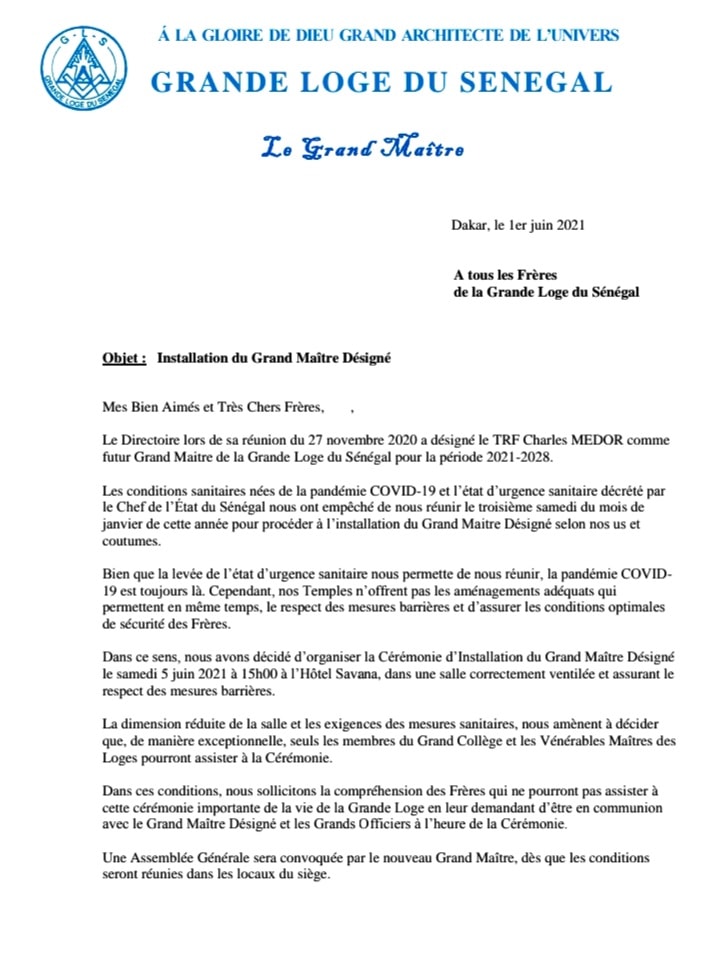 PROPAGANDE MAÇONNIQUE : JAMRA ALERTE sur le programme de la Loge Sénégalaise PROPAGANDE MAÇONNIQUE : JAMRA ALERTE sur le programme de la Loge Sénégalaise