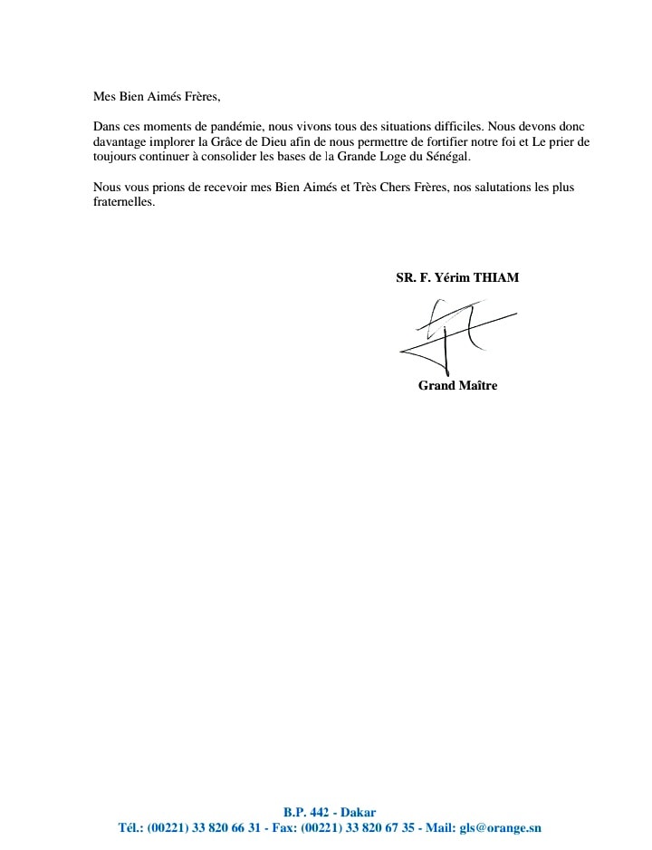 PROPAGANDE MAÇONNIQUE : JAMRA ALERTE sur le programme de la Loge Sénégalaise PROPAGANDE MAÇONNIQUE : JAMRA ALERTE sur le programme de la Loge Sénégalaise
