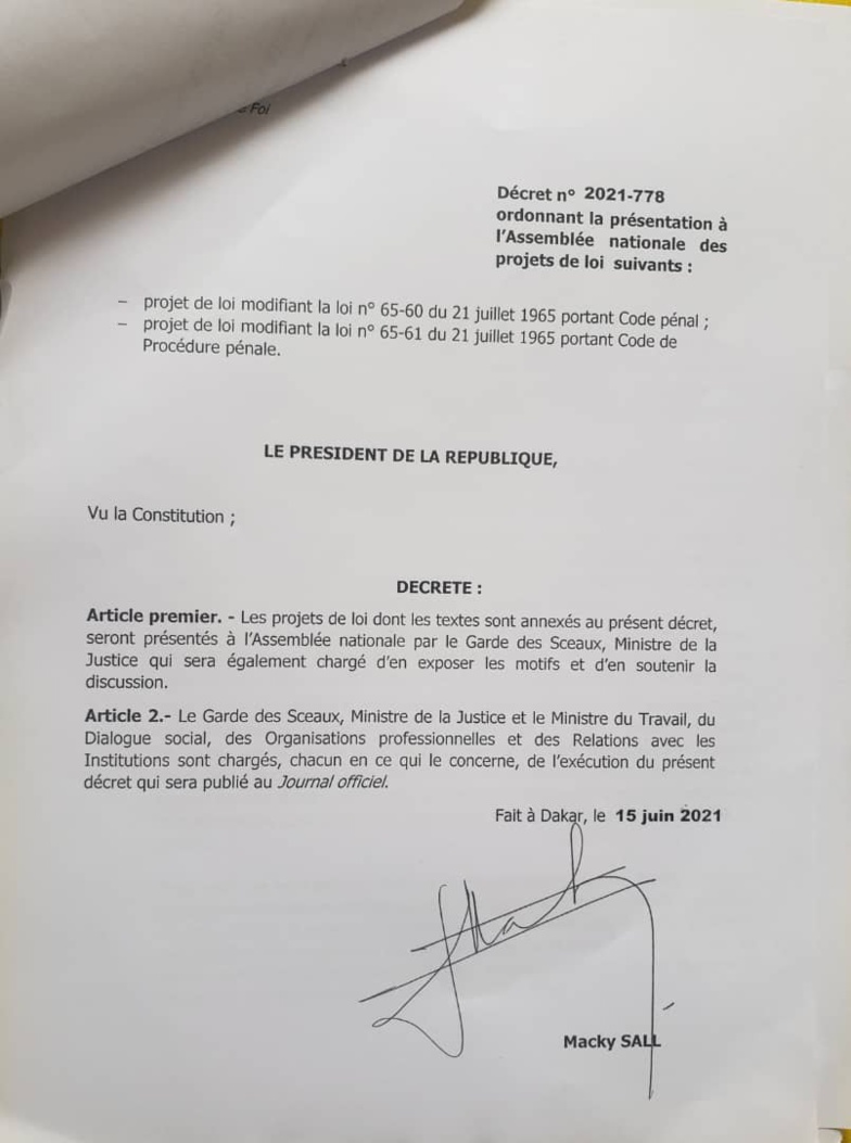 Les faits que Macky Sall veut qualifier désormais d’actes terroristes Les faits que Macky Sall veut qualifier désormais d’actes terroristes