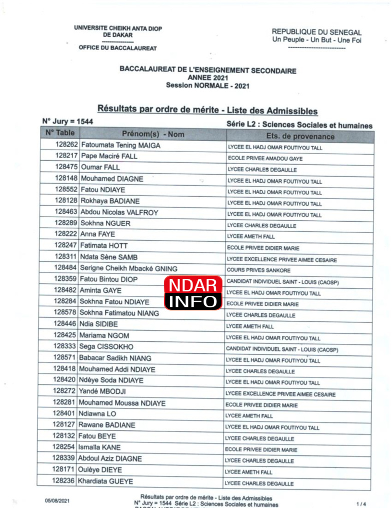 BAC 2021 : Tous les résultats du Jury 1544 du Lycée Charles De Gaulle BAC 2021 : Tous les résultats du Jury 1544 du Lycée Charles De Gaulle