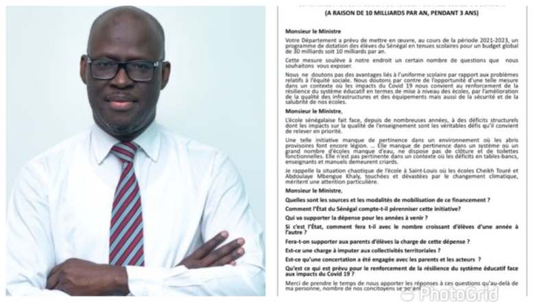 30 milliards pour les tenues scolaires : Cheikh Bamba DIEYE adresse une question écrite au ministère de l’Education nationale 30 milliards pour les tenues scolaires : Cheikh Bamba DIEYE adresse une question écrite au ministère de l’Education nationale