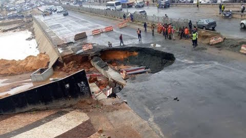 Pluies torrentielles : une partie du pont l’émergence s’effondre