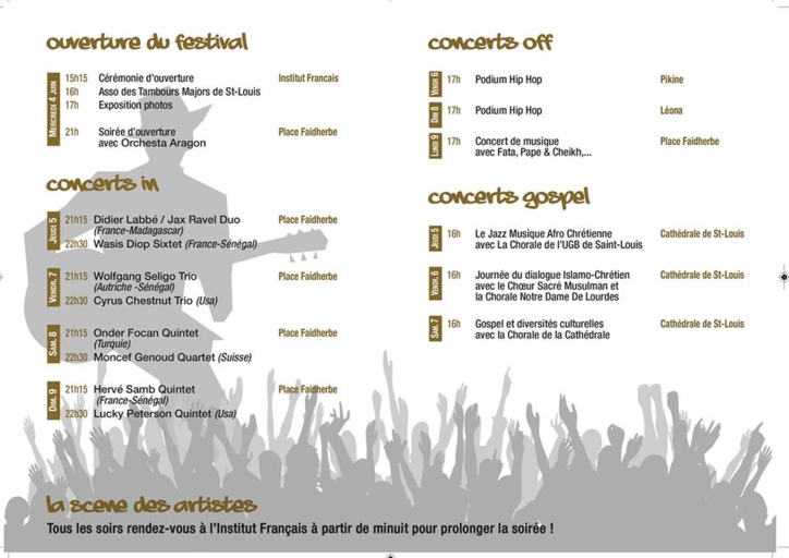 Voici le programme de la 22e édition du Festival de Jazz de Saint-Louis Voici le programme de la 22e édition du Festival de Jazz de Saint-Louis