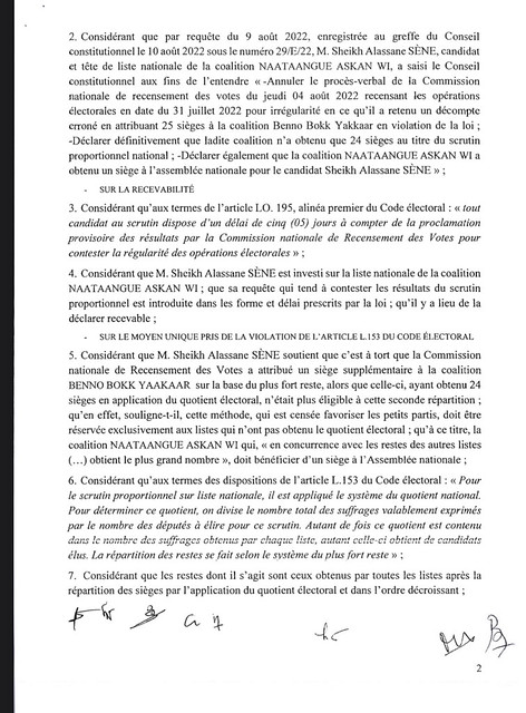 Législatives 2022 : Le Conseil constitutionnel approuve définitivement les résultats de la CNRV