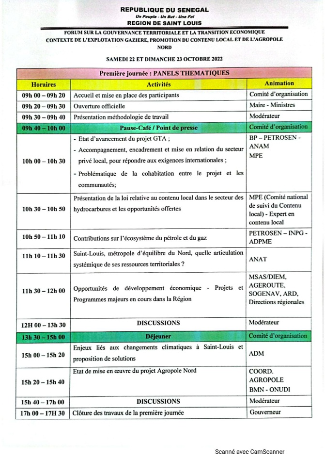 Saint-Louis abrite, ce weekend, un grand forum sur l’exploitation du gaz à l’épreuve de la gouvernance territoriale et de la transition économique