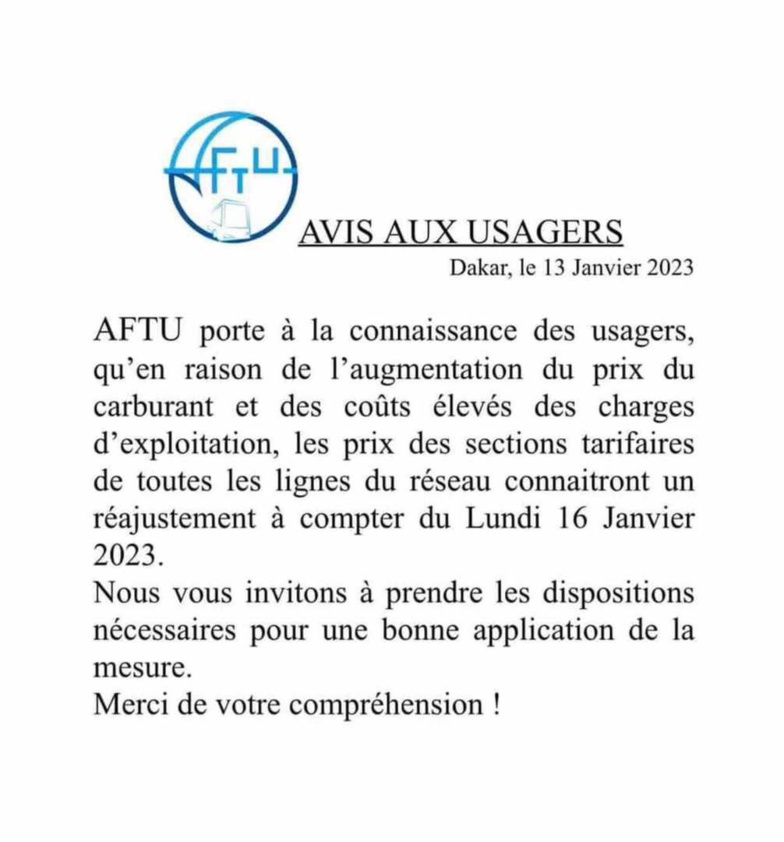 Transport : Le prix du ticket de bus « TATA » va connaître une hausse, à partir de lundi