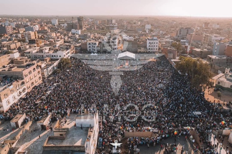 Meeting de Sonko à Keur Massar : L'impressionnante foule ... (Vue aérienne)