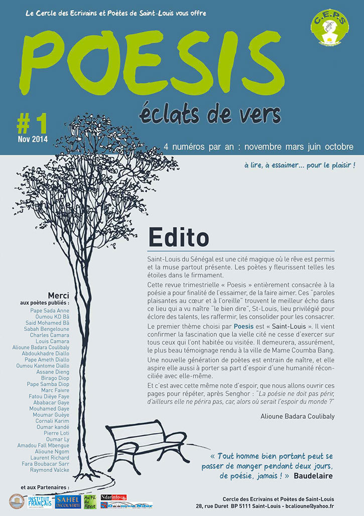 SAINT-LOUIS - CULTURE: "Poésis", la nouvelle revue trimestrielle du CEPS. SAINT-LOUIS - CULTURE: "Poésis", la nouvelle revue trimestrielle du CEPS.