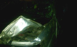 Photo amateur de véhicule après l'accident. Par Thierno Dicko