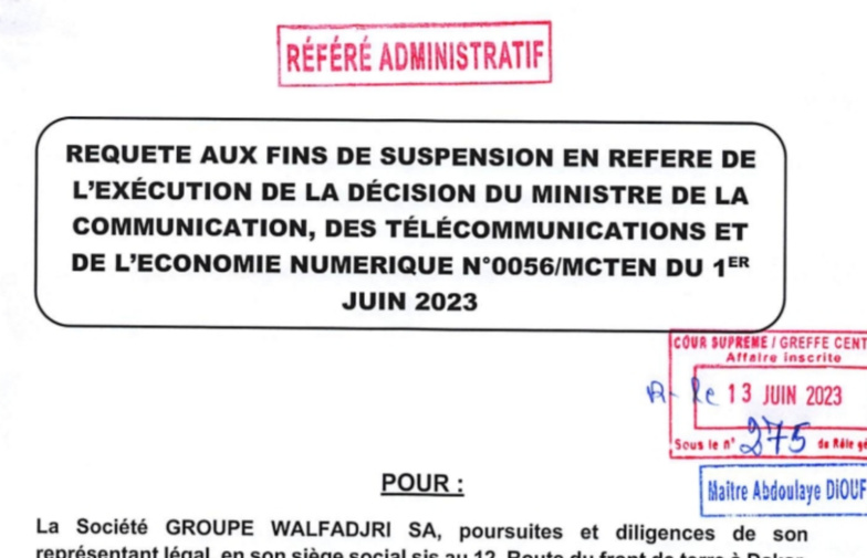 Le Groupe Wal Fadjri traîne l’Etat du Sénégal en Justice Le Groupe Wal Fadjri traîne l’Etat du Sénégal en Justice