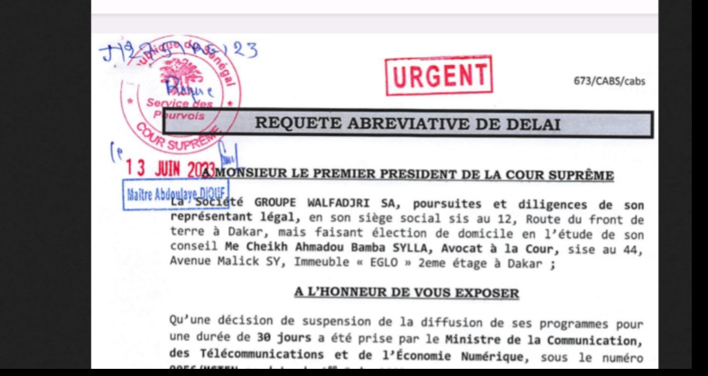 Le Groupe Wal Fadjri traîne l’Etat du Sénégal en Justice Le Groupe Wal Fadjri traîne l’Etat du Sénégal en Justice
