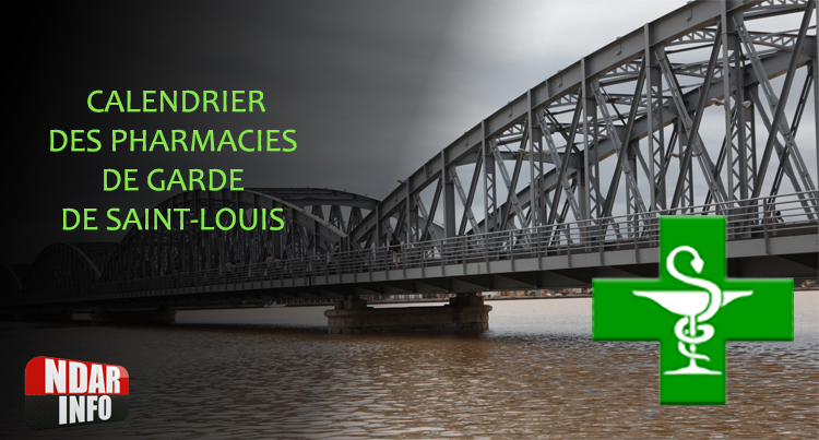 Calendrier des Pharmacies de Garde de Saint-Louis