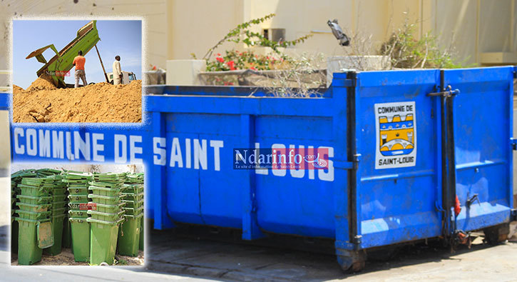 ASSAINISSEMENT – LA MAIRIE de SAINT-LOUIS A L’ASSAUT : Réfection des bacs à ordures, installations de poubelles, nettoiement de la digue de Ndiolloffène (photos).