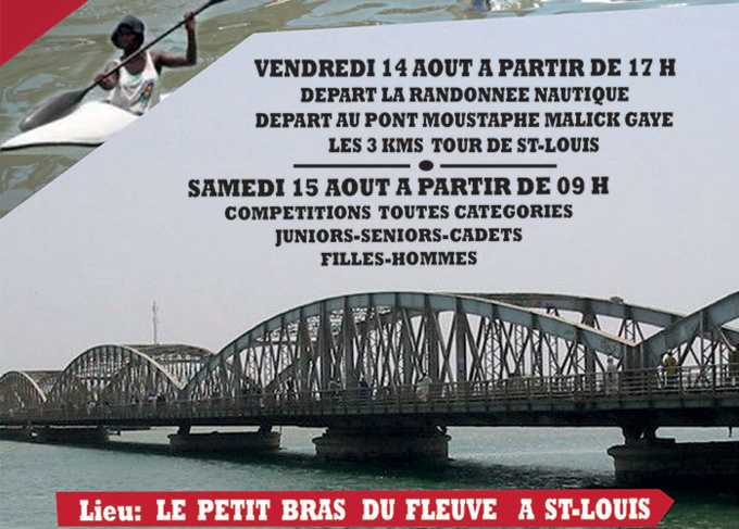 Canoë Kayak: la 3eme édition du Trophée du Premier ministre se déroulera à Saint-Louis,  du 14 au 15 Aout 2015.