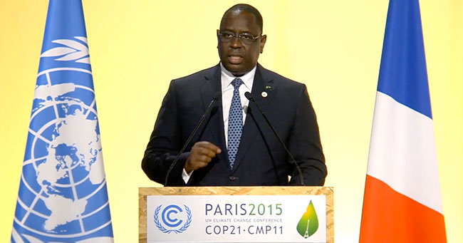 COP21 | MACKY SALL :" nous les vivons déjà", les conséquences des changements climatiques.