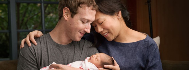 Le fondateur de Facebook devient papa et fait don de sa fortune