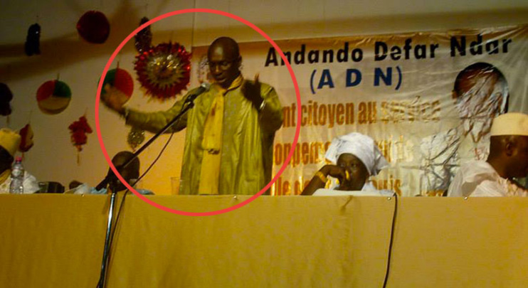 Adama Kane DIALLO à la rentrée solonelle de l'ADN vant sa demission de ce mouvement. Source Photo: facebook.com