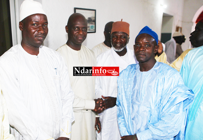 De la droite à la gauche: Imam Cheikh Tidjane FALL, Imam Baba LY, le Maire et le Conseiller Economique et social Mbaye NDIAYE