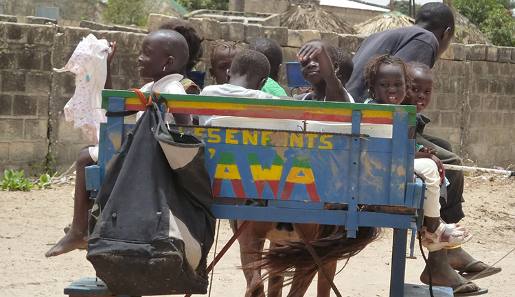 NDIOUM : les enfants de l’école maternelle à bord de charrettes pour aller à l’école
