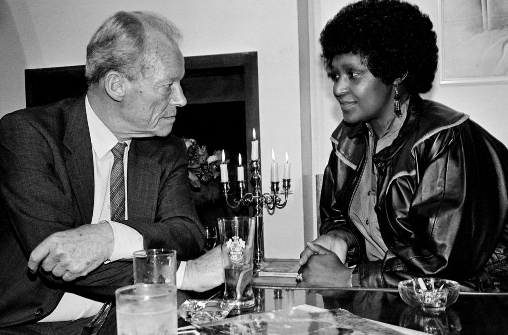 Rencontre avec le chancelier allemand de l'époque Willy Brandt, en 1986