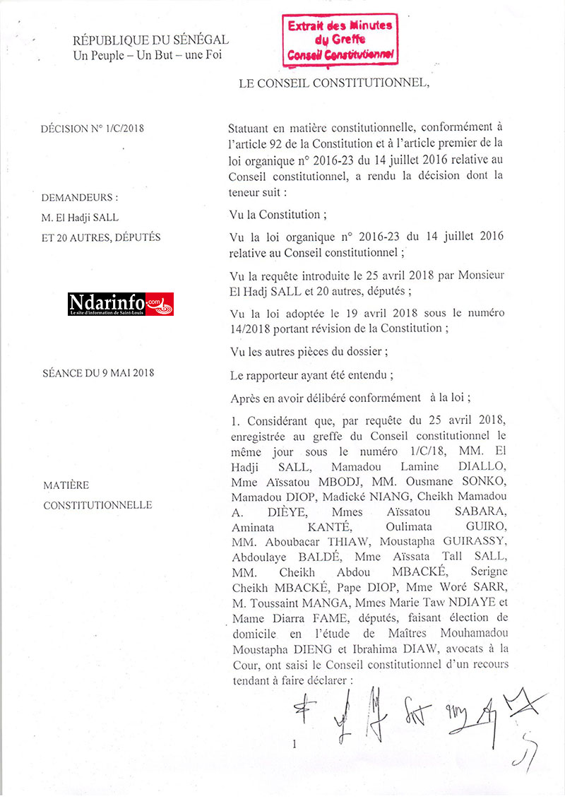  Loi sur le parrainage : la décision du Conseil constitutionnel tombe (documents)