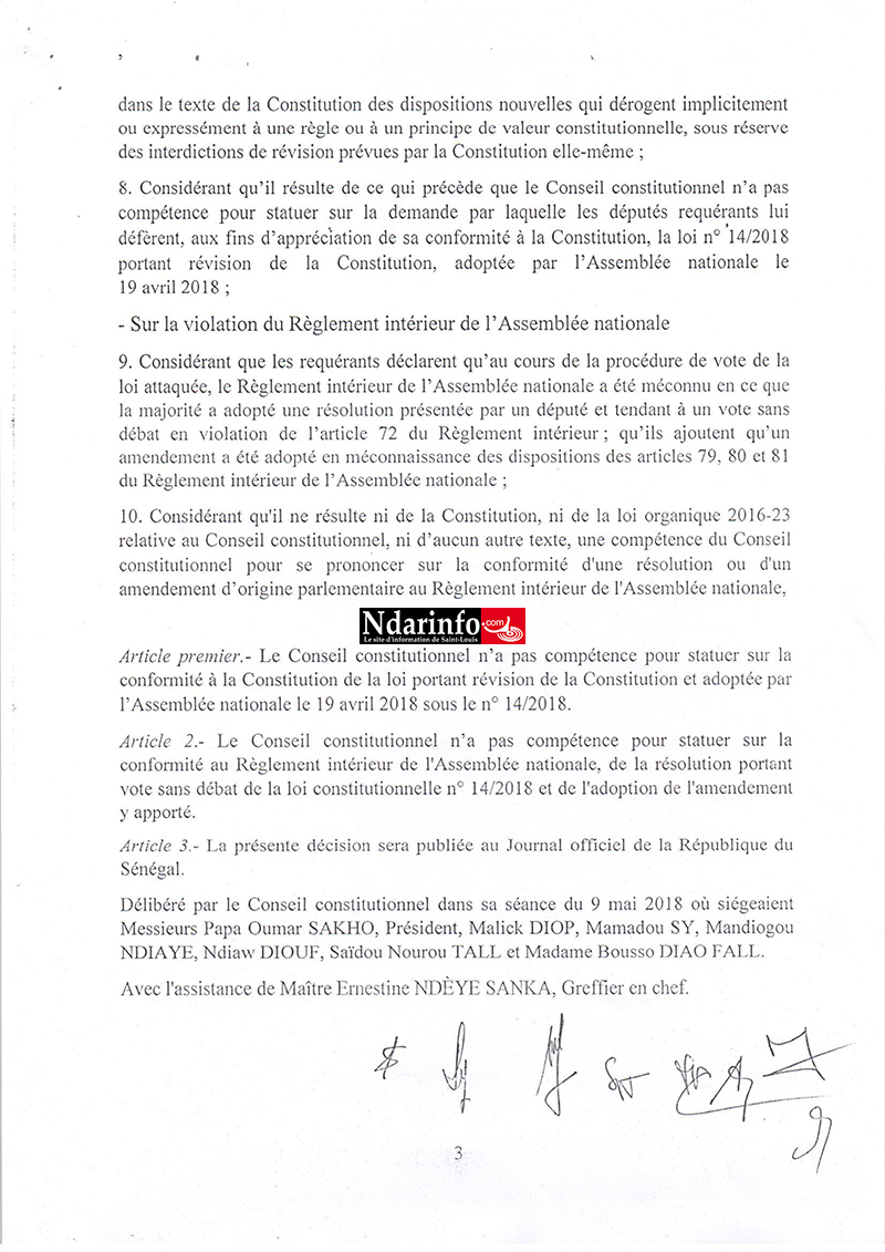 Loi sur le parrainage la décision du Conseil constitutionnel tombe