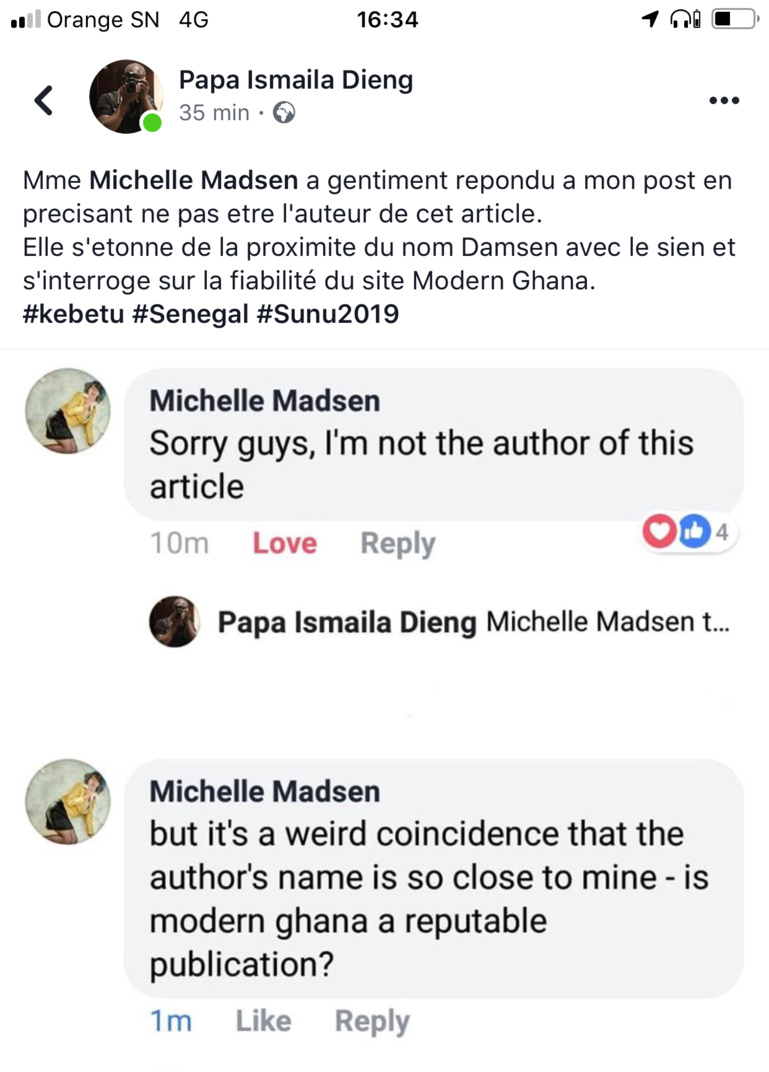 Coup de Tonnerre : La journaliste Michelle Madsen affirme ne pas être l’auteure de l’article sur Sonko et Tullow Oil