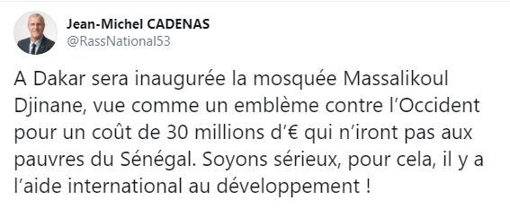 RASSEMBLEMENT NATIONAL DE MARINE LE PEN : Jean-Michel Cadenas s’attaque à Massalikoul Djinane