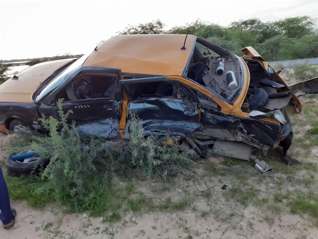 Collision entre un taxi et un véhicule 4X4 sur la route de GANDIOL (photos)