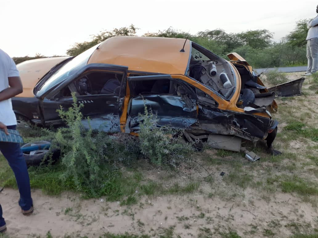 Collision entre un taxi et un véhicule 4X4 sur la route de GANDIOL (photos)