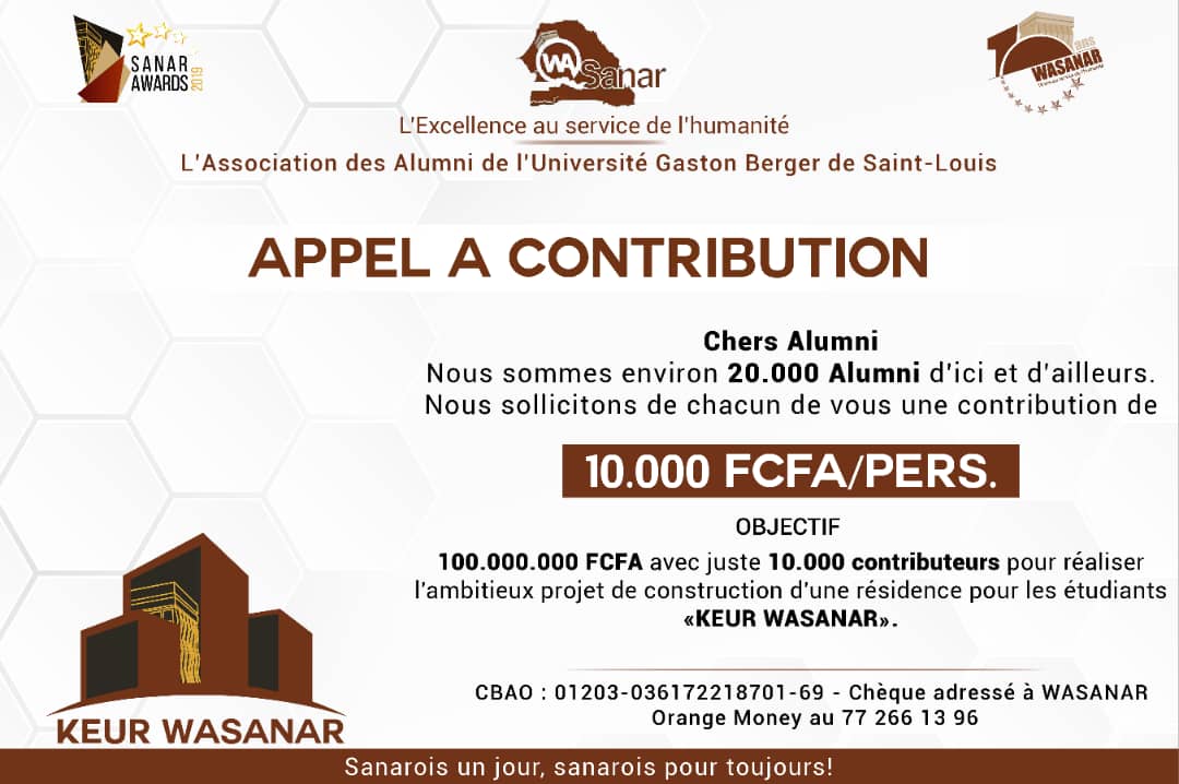 2e édition de SANAR AWARDS : l'appel solennel aux alumni (vidéo)